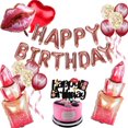 thumbnail image 1 of HTOOQ 15 PCS Queen Birthday Decoration Sexy Birthday Decoration Lip Birthday Decoration Heels Birthday Decoration Makeup Birthday Balloons Spa Birthday Balloons Lady In Red Birthday Decoration, 1 of 5