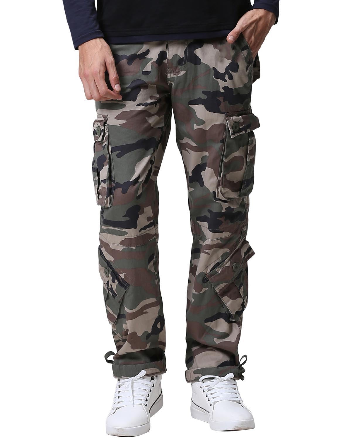 Mens Cargo Patrol Pants Tactical Combat Work Trousers Black Big & Tall Sizes 