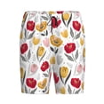 thumbnail image 4 of Wukai Tulips Flowers Men’s Short Pajama Pants With Pockets Soft Sleep Pj Shorts for Men-X-Large, 4 of 6