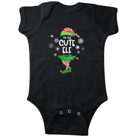 

Inktastic Funny Christmas I m the Cute Elf with Shoes and Hat Gift Baby Boy or Baby Girl Bodysuit