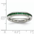 thumbnail image 6 of Stainless Steel 4mm May Green CZ Ring, 6 of 9