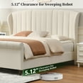 thumbnail image 6 of Zanmintaobo King Sleigh Bed Frame,54"H Scroll Wingback Headboard,Velvet Upholstery,Wooden Slats,Noise-Free,No Box Spring Needed,Easy Assembly,Cream, 6 of 11