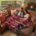 thumbnail image 3 of Sacred Thread Fleece Blanket South Western, Reversible Mexican, Vibrant Aztec Blankets and Throws for Aztec Decor for Home (Purple Flannel / Flannel) (King (87''x95''), 3 of 9