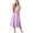 Pink Purple, variant on Women's Smocked Zip Front Cap Sleeve Dress 100% Polyester Sheer Bodice Unlined Easy Fit Everyday Wear Elegant Chic