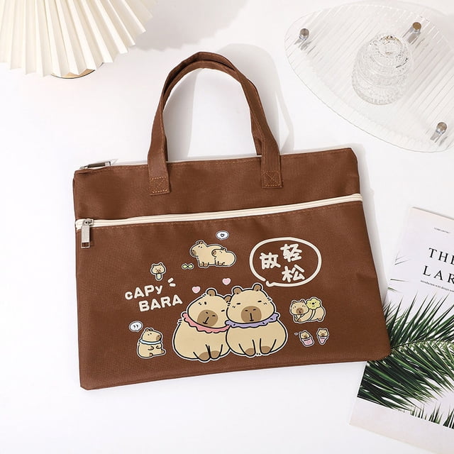 Cute Cartoon Printing Laptop Briefcase Portable Tote Bag For Student Book Storage Bag Handbag 06