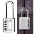 thumbnail image 4 of Combination Lock, 4 Digit Combination Padlock, Long Shackle Combination Lock , Outdoor Waterproof Padlock for School Gym Locker, Sports Locker, Fence, High Strength Zinc Alloy, 4 of 7