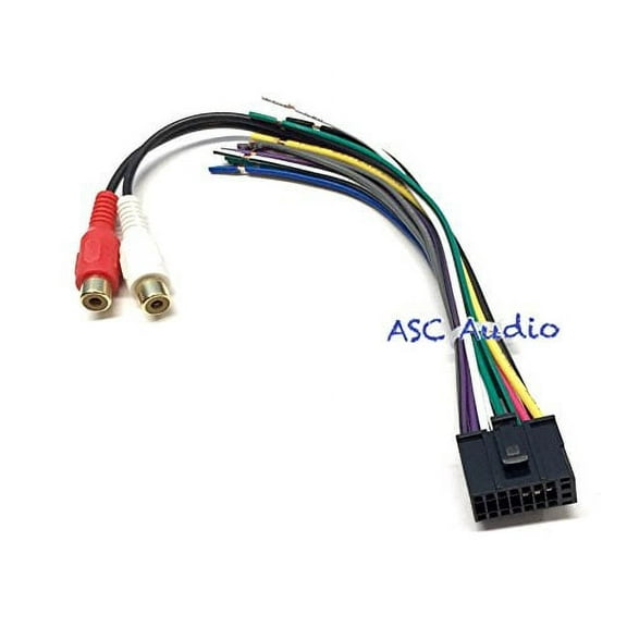 ASC Audio Dual Series 16 Pin Wire Harness and Speaker Plug for Automotive Electrical Parts with RCA