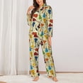 thumbnail image 2 of Fotbe Different Kind Of Guitars Pattern Long Sleeve Pajama Set for Women,Sleepwear Set,2-piece Loungewear Set,Soft PJs Comfy Nightwear with Pockets -, 2 of 7