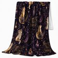 thumbnail image 2 of Moonlit Purr Society Enchanting Feline Fantasy Art, Mystical Pet Portrait Pattern, Warm Flannel Blanket for Living Room and Bedroom, Cat Lovers Thanksgiving Gift, Pet Lover Home Decor, 2 of 9