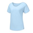 thumbnail image 4 of Babysbule Womens Summer Tops Women's Casual Cotton And Linen O-Neck Solid Short Sleeves T-Shirt Blouse Tops, 4 of 9