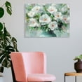thumbnail image 3 of FCXZI Floral Canvas Wall Art Painting White Rose Flower With Green Leaves Hand-Painted Texture Picture Artwork For Bedroom Bathroom Walls 16x12in, 3 of 6
