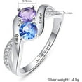 thumbnail image 4 of NUNCAD Birthstone Round Cut Twisted Name Rings, 925 Sterling Silver, 4 of 5