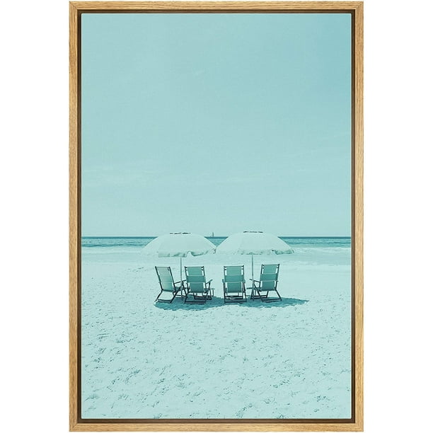 IDEA4WALL Framed Canvas Art Wall Decor Green Wash Out Sitting on Lawn