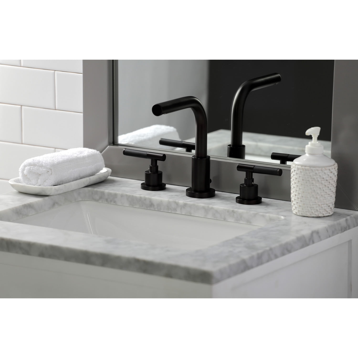 Fauceture FSC8955CKL Kaiser Widespread Bathroom Faucet with Pop-Up Drain, Oil Rubbed Bronze