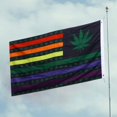 thumbnail image 3 of HTOOQ Drapeau Extérieur Leaf Weed Pride Résistant aux Intempéries en Polyester Arc-en-Ciel 90x150cm, 3 of 9