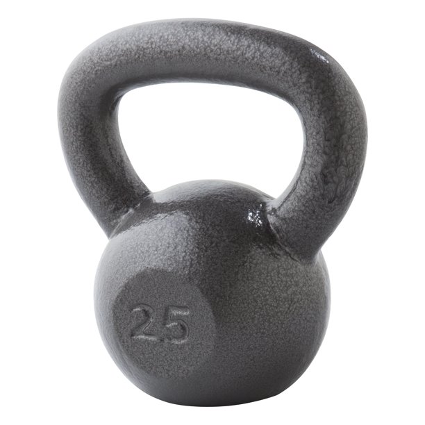 Weider Cast Iron Kettlebell, 25 lbs with Hammertone Finish Walmart
