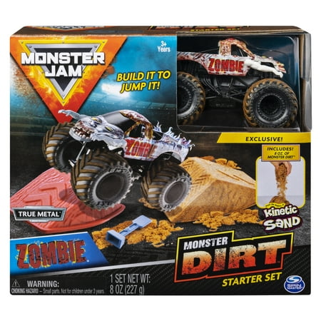 Monster Jam, Monster Dirt Starter Set, Featuring 8oz of Monster Dirt and 1:64 Scale Die-Cast Monster Jam Truck (Playset May Vary)