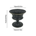 thumbnail image 3 of Nrmrqz Iron Vase for Home & Wedding Decor - 15x12x12cm (5.91x4.72x4.72in) - Black/White/Silver - Elegant Floral Arrangement Centerpiece | 1 Piece, 3 of 6