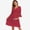 Wine, variant on Women's 3/4 Sleeve Maternity Dress Pregnant Polka Dot Printed Loose Fit Casual V Neck Flowy Breastfeeding Summer Ruffed Hem Mini Dresses Wine XL