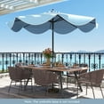 thumbnail image 2 of Costway Parasol de Patio 9 Pi Parasol de Marché à 2 Niveaux pour Table avec Manivelle et 8 Baleines Bleu Marine, 2 of 10