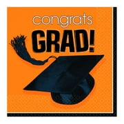 Orange Graduation Beverage Napkins - 36 Per Unit