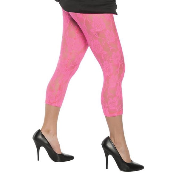 Underwraps UR28270SM Womens Neon Pink Lace Leggings - Small