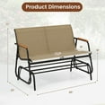 thumbnail image 3 of LDAILY Outdoor Glider, 2/3-Person Gliding Bench with Heavy-Duty Metal Frame & Teak Wood Armrests, Breathable Quick-Dry Fabric, 42.5" L x 45" W x 33" H Patio Glider for Poolside, Garden (29”x45”x33”), 3 of 9