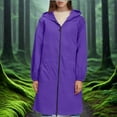 thumbnail image 6 of DondPO Rainjacket Women Waterproof Rain Jacket Women Long Rain Gear For Women Waterproof Women's Coats Trench Coat For Women Women Rain Jacket Long Trench Coat Women Purple 2XL, 6 of 9
