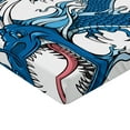 thumbnail image 2 of Ambesonne Fantasy Fitted Sheet, Dragon Myth Creature, Queen Size, Pale Blue Dark Blue, 2 of 3