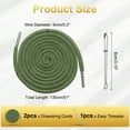 thumbnail image 2 of Uxcell 2pcs Cordones de Sudadera 51" Cordón de Reemplazo Herramienta de Costura con Enhebrador Fácil para Sudaderas, Pantalones de Entrenamiento, Chaquetas, Pantalones, Gorras, Abrigos, Bolsas, Verde, 2 of 7