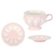 thumbnail image 1 of Juego de taza de té y platillo Gloria 3D cerámica rosado, 1 of 9