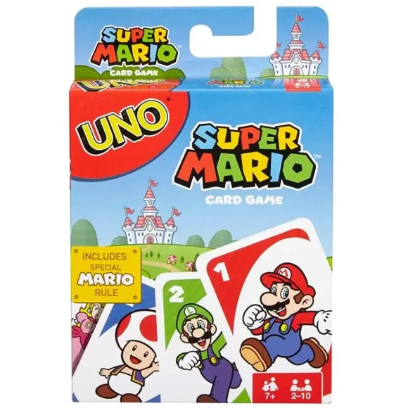 Mattel UNO Mario Racing Card Game for Kids Adults Families and Game Nights with special rules for 2-10 players