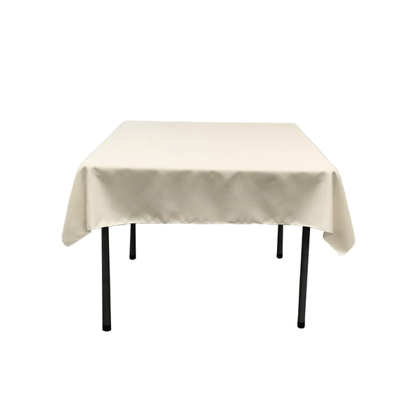 Mantel LA Linen de Popelina de Poliéster 147x147 cm Marfil