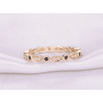 thumbnail image 2 of HeartsAndYou 1ct Natural Sapphire Diamond Art Deco Eternity Wedding Band 14k SOLID Rose Gold, 2 of 9