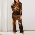 thumbnail image 2 of Lsque Sunset Sunflower Cow A Pattern Long Sleeve Pajama Set for Women - Soft 2-Piece Sleepwear and Loungewear Set with Pockets, Comfy Nightwear-Medium, 2 of 7