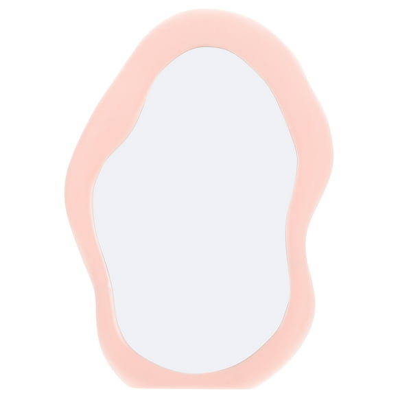 Cloud Vanity Mirror with Stand Desktop Makeup Mirror Space-Saving Wall Hanging Mirror Decorative Pink Mirror for Bedroom Living Room Decor