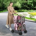 thumbnail image 3 of Infans 4-in-1 Double Pet Stroller w/ Detachable Carrier Travel Carriage for Cats Pink, 3 of 7