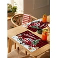 thumbnail image 5 of Placemats 1 Pack, Red Plaid Truck Christmas Woven Placemat, Linen Place Mats for Kitchen/Dining Tables, Xmas Tree Snowflake Gifts Winter Washable Table Mats for Party, 5 of 8
