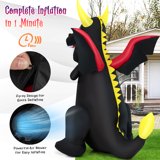 Costway 8FT Inflatable Halloween Fire Dragon, LED Lights, Waterproof ...