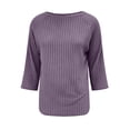 thumbnail image 4 of Neewe Women's Casual 3/4 Sleeve T-Shirts Round Neck Tunic Tops Basic Tees Blouses Business Pullover, 4 of 6