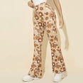 thumbnail image 4 of XIAONU Womens 70s Floral Flare Pants High Waist Stretchy Bell Bottom Trousers For Retro Hippie Style, 4 of 9