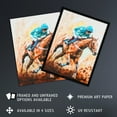 thumbnail image 2 of Artery8 Rider on Horse Racing Watercolour Dramatic Mud Living Room Artwork Framed Wall Art Print A4, 2 of 5