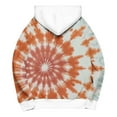 thumbnail image 4 of Tie Dye Shirt for Women Oversized Long Sleeved Hoodie Fall Winter Fashion Sweatshirt with Pockets Orange L, 4 of 5