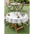 thumbnail image 4 of Outdoor Tablecloth with Umbrella Hole for Patio/Picnic/Party/Camping, Green Eucalyptus Waterproof Table Cloth Round Cover Washable, Weeping Botanical Leaf Watercolor (Dia 54"), 4 of 8