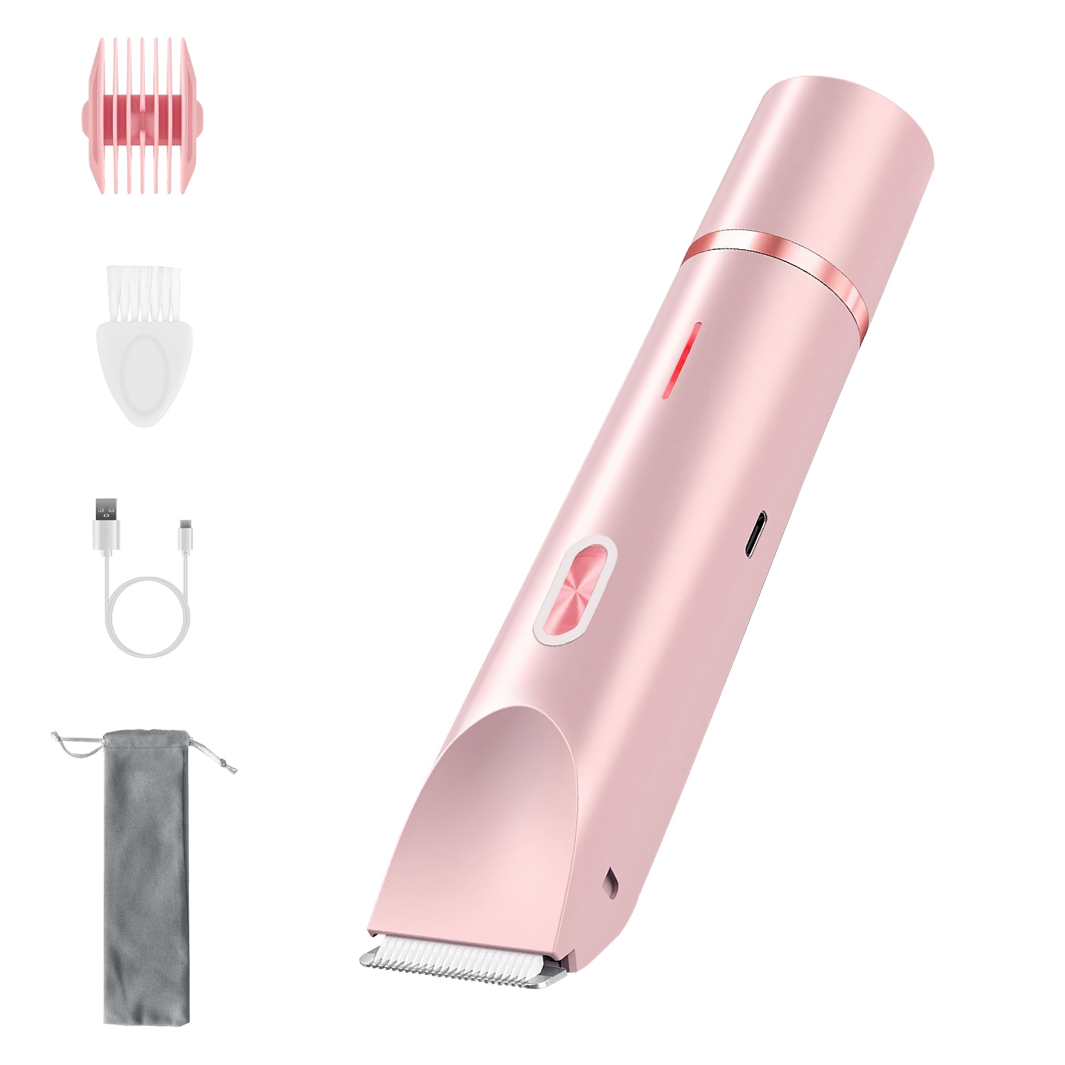 Bikini Trimmer for Women, Imountek 2 in 1 Dual Head Cordless Body Shaver, IPX7 Waterproof Pubic Hair Razor, Wet&Dry Use for Face & Body