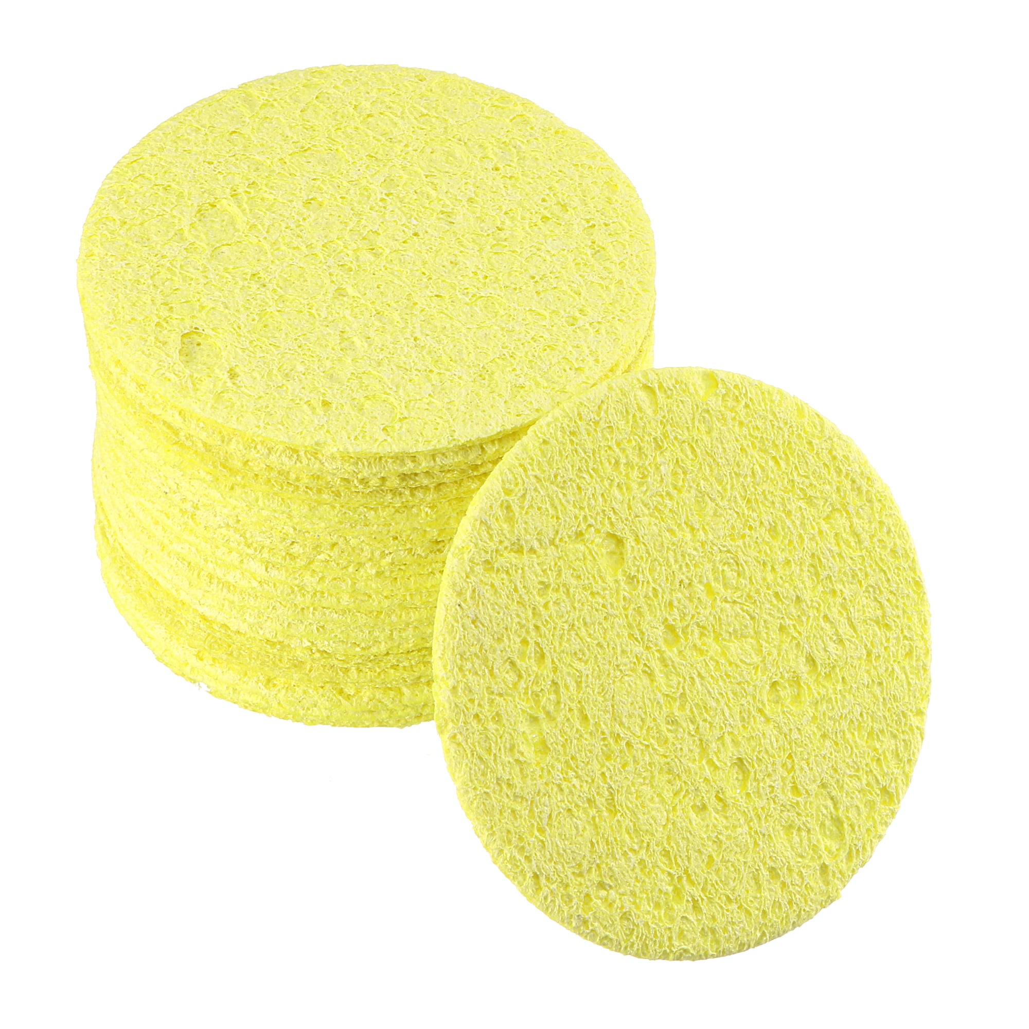 Soldering Sponge 55x55x2mm for Iron Tips Cleaner Round Yellow 20pcs
