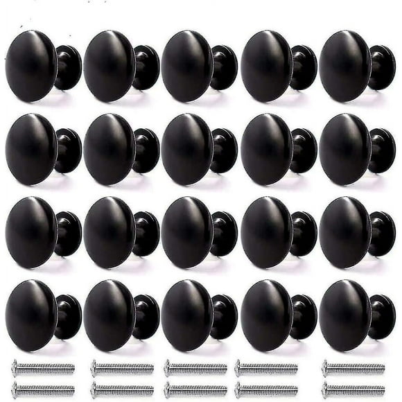 20pcs Door Knobs Drawer Knobs 30mm Vintage Handles Furniture Cabinet Knobs For Kitchen Cupboards (black)