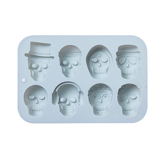 Clearance Under $1 Skull Silicone Candy Mold, 8-Cavity for Fondant and Chocolate