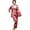 Wine, variant on Lindreshi Womens Pajamas Sets Women Simulation Silk Print Pajamas Three-Piece Long-Sleeved Trousers Camisole