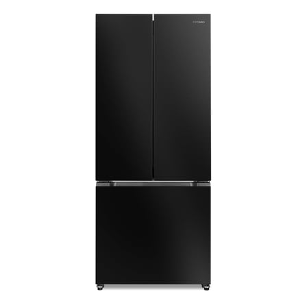 Cosmo 30 in. Vista Collection 17.5 cu. ft. Counter Depth 3-Door French Door Refrigerator, Matte Black